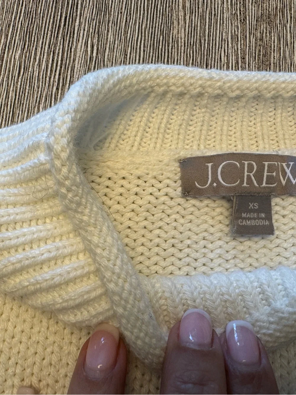 J. Crew Cream Ribbed Crewneck Sweater